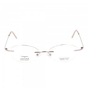 Rimless Stainless Steel Round Pink Medium Light Fly LFBF60 Eyeglasses