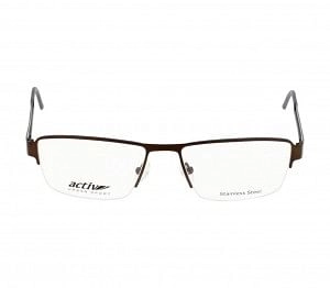 Half Rim Stainless Steel Rectangle Grey Large Activ ACCM05 Eyeglasses