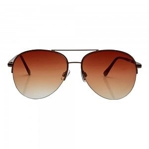 Aviator Brown Gradient Metal Half Rim Medium Vision Express 12018 Sunglasses