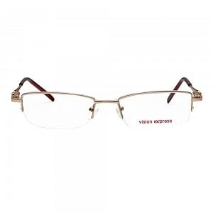 Half Rim Metal Rectangle Gold Medium Vision Express 48945 Eyeglasses