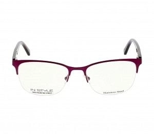 Half Rim Stainless Steel Square Black Medium In Style ISDF10 Eyeglasses