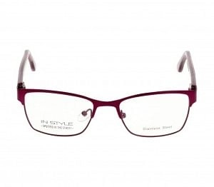 Full Rim Stainless Steel Rectangle Purple Medium In Style ISDT01 Eyeglasses