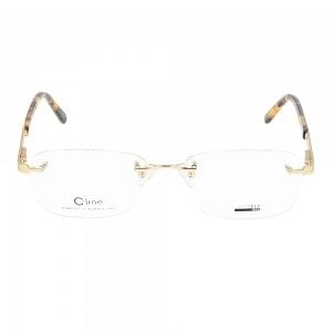 Blue Shield (Zero Power) Computer Glasses: Rimless Rectangle Gold Metal Large LFCM81 