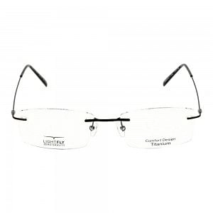 Rimless Titanium Rectangle Black Medium Light Fly LFBM21 Eyeglasses