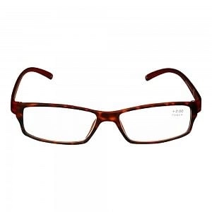Brown Rectangle (+2.0 Power) Polycarbonate Unisex Medium HFDM01NN Reading Glasses