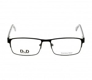 Full Rim Stainless Steel Rectangle Black Large DbyD DBAM32 Eyeglasses