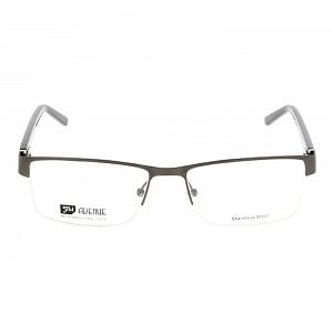 Half Rim Stainless Steel Rectangle Grey Large 5th Avenue FACM34 Eyeglasses