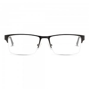 Half Rim Stainless Steel Rectangle Gun Metal Large Miki Ninn MNDM32 Eyeglasses