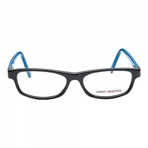 Rectangle Black Acetate Large Vision Express 61276 Kids Eyeglasses