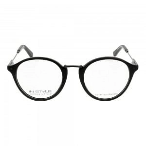 Full Rim Acetate Round Black Medium In Style ISFM01 Eyeglasses