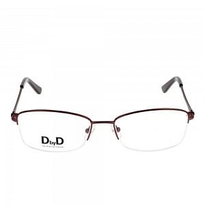 Half Rim Monel Rectangle Brown Medium DbyD DBFF02 Eyeglasses