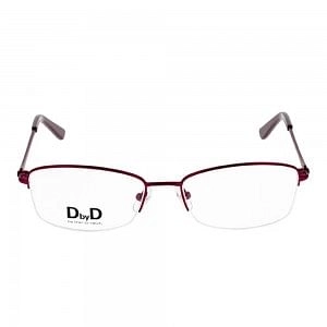 Half Rim Monel Rectangle Violet Medium DbyD DBFF02 Eyeglasses