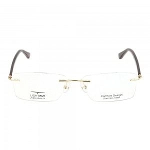 Rimless Stainless Steel Rectangle Gold Large Light Fly LFDM32 Eyeglasses