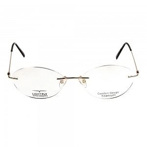 Rimless Metal Round Gold Small Light Fly LFBF20 Eyeglasses