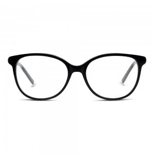 Full Rim Acetate Oval Black Small Heritage HECF29 Eyeglasses