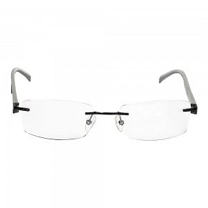 Rimless Metal Rectangle Black Men Medium Vision Express FF48K112 Eyeglasses