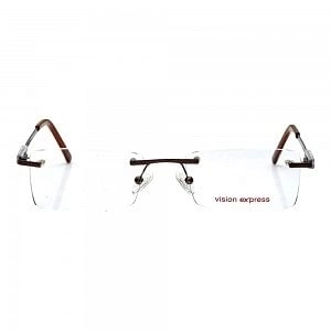 Rimless Metal Rectangle Brown Medium Vision Express 29447 Eyeglasses