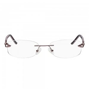 Rimless Metal Oval Pink Medium Vision Express 31801 Eyeglasses