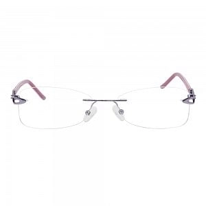 Rimless Metal Oval Purple Medium Vision Express 31802 Eyeglasses