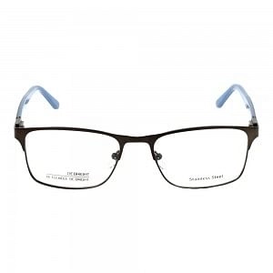 Full Rim Metal Rectangle Grey Large Be Bright BBHM06 Eyeglasses