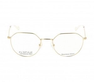 Full Rim Stainless Steel Round Gold Medium In Style ISHM20 Eyeglasses