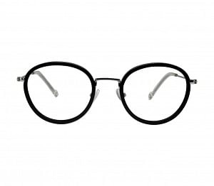 Full Rim Acetate Round Black Medium In Style ISHM29 Eyeglasses