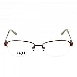 Half Rim Monel Rectangle Brown Medium DbyD DBHF06 Eyeglasses