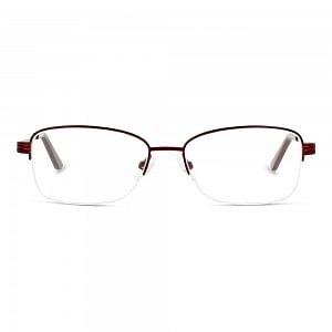 Half Rim Monel Rectangle Red Medium DbyD DBHF06 Eyeglasses