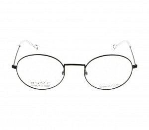 Full Rim Stainless Steel Oval Black Medium In Style ISJM03 Eyeglasses