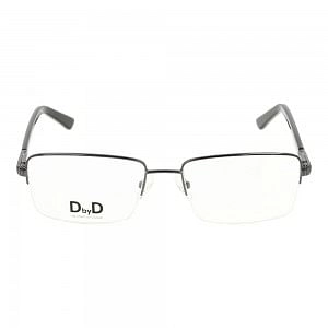 Half Rim Monel Rectangle Grey Large DbyD DBJM07 Eyeglasses