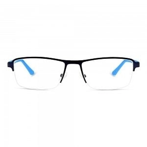 Half Rim Stainless Steel Rectangle Blue Medium Activ ACHM02 Eyeglasses