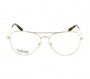 Full Rim Nickel Silver Aviator Gold Large In Style ISHM38 Eyeglasses