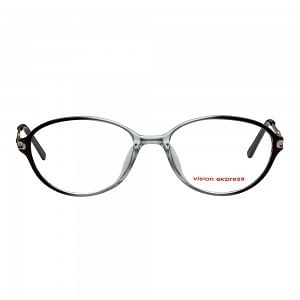 Full Rim Polycarbonate Oval Black Medium Vision Express 31821 Eyeglasses