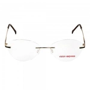 Rimless Metal Oval Gold Medium Vision Express 49086 Eyeglasses