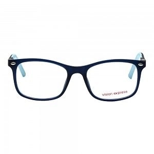 Rectangle Blue Polycarbonate Medium Vision Express 61358 Kids Eyeglasses