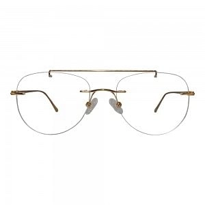 Rimless Metal Aviator Gold Unisex Medium Vision Express 12090MR Eyeglasses