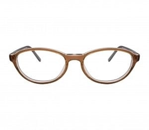Blue Shield (Zero Power) Kids Computer Glasses: Oval Brown Acetate Small 61402AF
