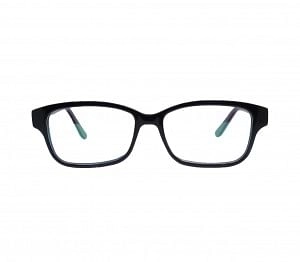 Blue Shield (Zero Power) Kids Computer Glasses: Oval Black Acetate Large 61405AF