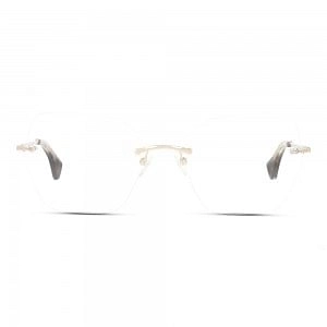 Rimless Nickel Silver Cat Eye Gold Large Sensaya SYJF51 Eyeglasses