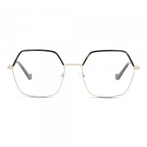 Full Rim Stainless steel Round Brown Female Medium Unofficial UNOF0337 Eyeglasses