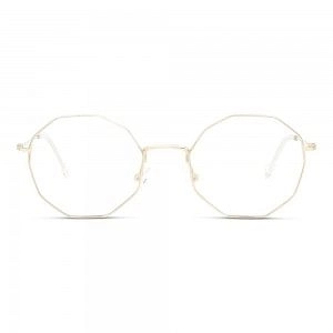 Full Rim Stainless steel Round Gold Female Medium Unofficial UNOF0076 Eyeglasses