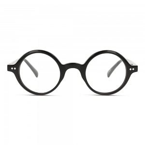 Full Rim Acetate Round Black Male Small Heritage HEOM5052 Eyeglasses