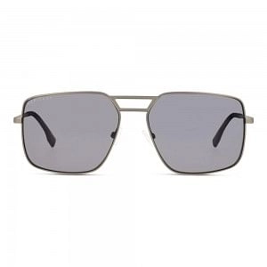 Rectangle Polarised Lens Grey Metal Full Rim  Large Heritage HESM5004P Sunglasses
