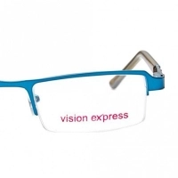 Half Rim Metal Rectangle Blue Medium Vision Express 28884 Eyeglasses