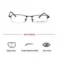 Half Rim Metal Rectangle Black Medium Vision Express 11922 Eyeglasses