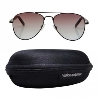 Aviator Polarised Lens Brown Solid Full Rim Large Vision Express 21327P Sunglasses