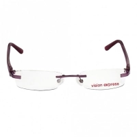 Blue Shield (Zero Power) Computer Glasses: Rimless Rectangle Purple Metal Small 48785