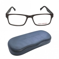 Blue Shield (Zero Power) Computer Glasses: Full Rim Rectangle Brown Acetate Small 29110