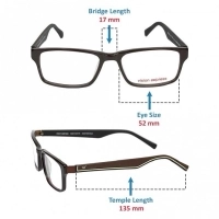 Blue Shield (Zero Power) Computer Glasses: Full Rim Rectangle Brown Acetate Small 29110