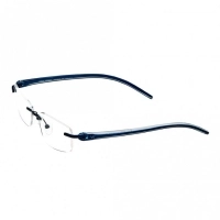 Rimless Metal Rectangle Blue Medium Vision Express 29134 Eyeglasses
